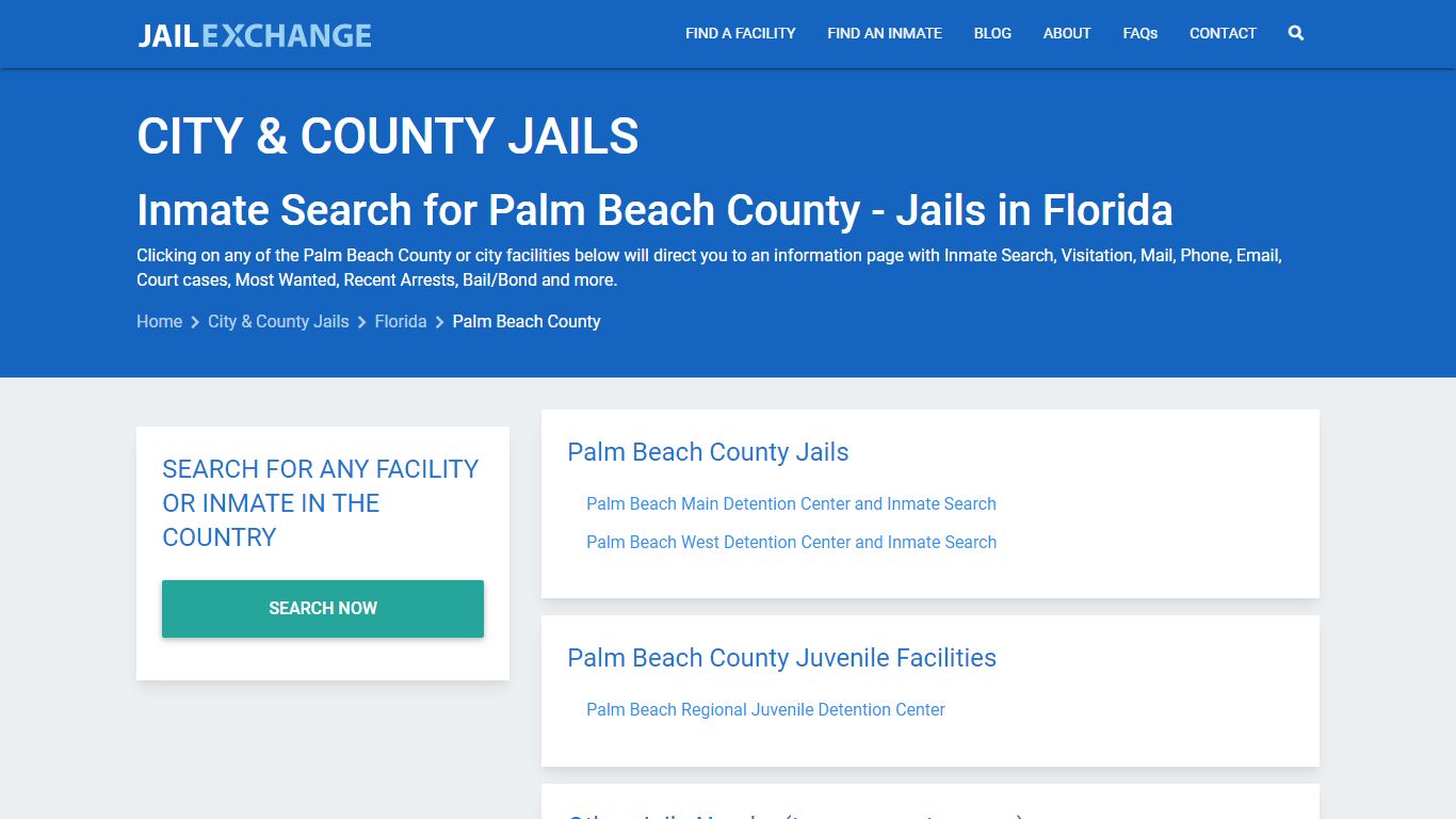 Inmate Search for Palm Beach County | Jails in Florida - Jail Exchange